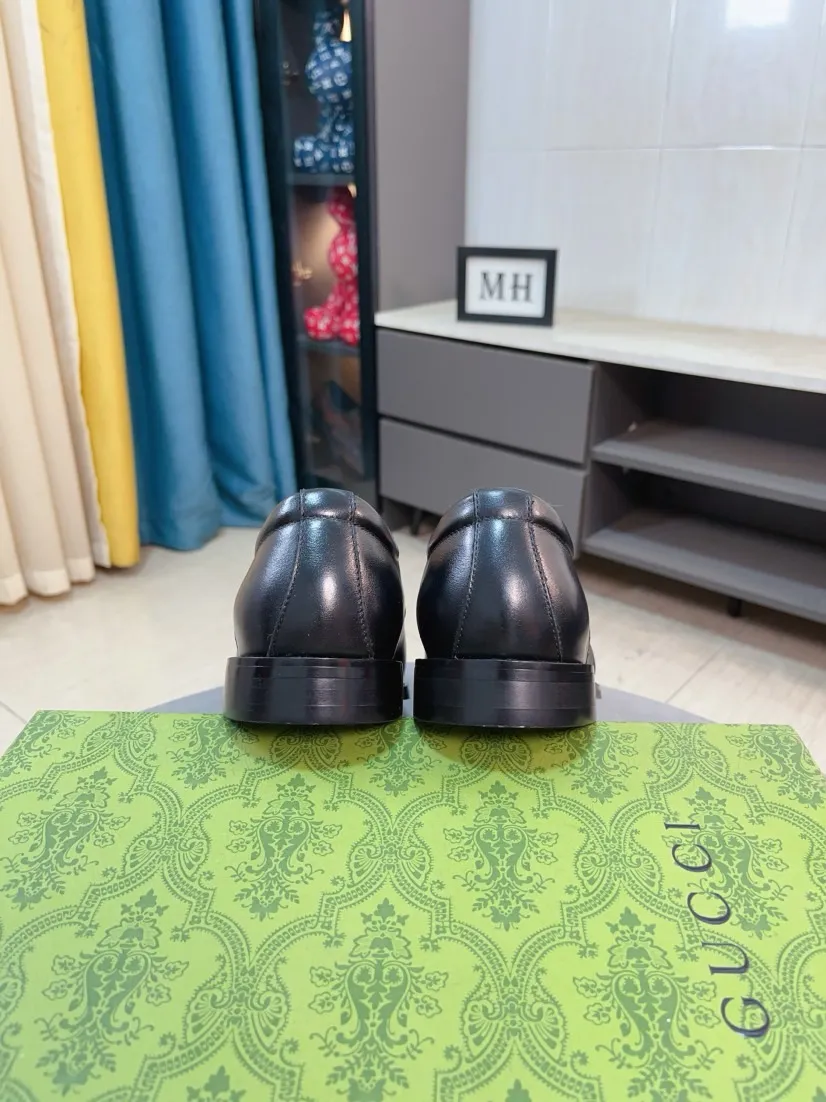 Men's Men's Shoes 💰520🌹🌹【GUCCI】The most popular classic Gucci leather shoes. Synchronized with the official website, the upper is made of Italian first-layer cowhide ➕cowhide lining, with unique brand and unique craftsmanship. Highlighting the hot style of the new year. Stop hesitating, stop wandering, get it now. Number: 38--44